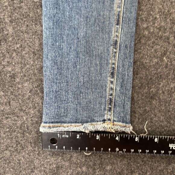 Rag & Bone Jeans Women's 25 Blue Skinny Mid Rise Distressed Raw Hem Stretch - Picture 7 of 12
